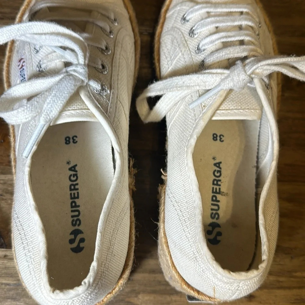 Superga 2790 Canvas Low-Top Platform Sneakers Shoes MEN 6 WMN 7.5 unisex - Picture 8 of 10